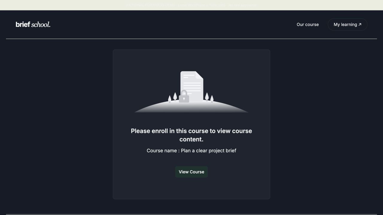 Native permission-denied view before course enrollment