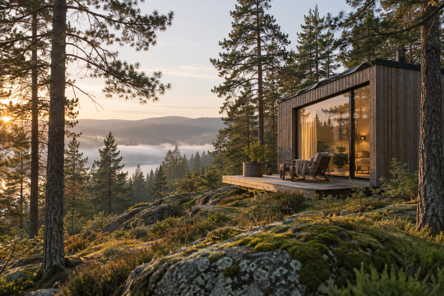 Woodland cabin, concept photograph